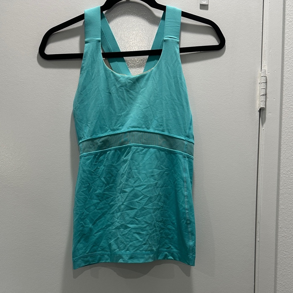Turquoise Lululemon Built-In Bra Tank Top – Size Small